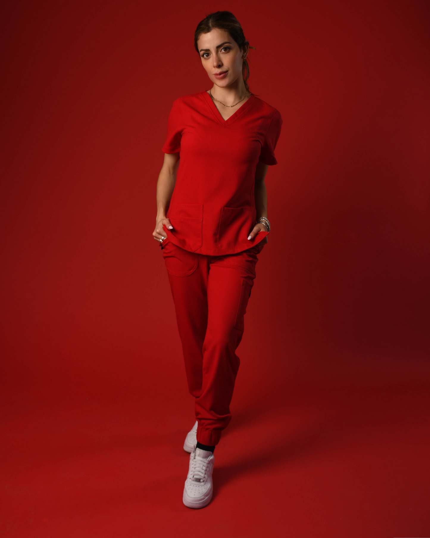 Scrub Jogger Dama Rojo